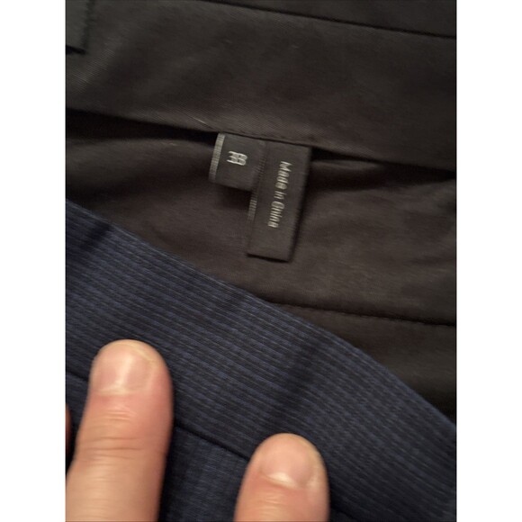 Theory Mayer Blue Wool Pattern Plaid Stretch Suit Pants | 33W - Picture 16 of 16